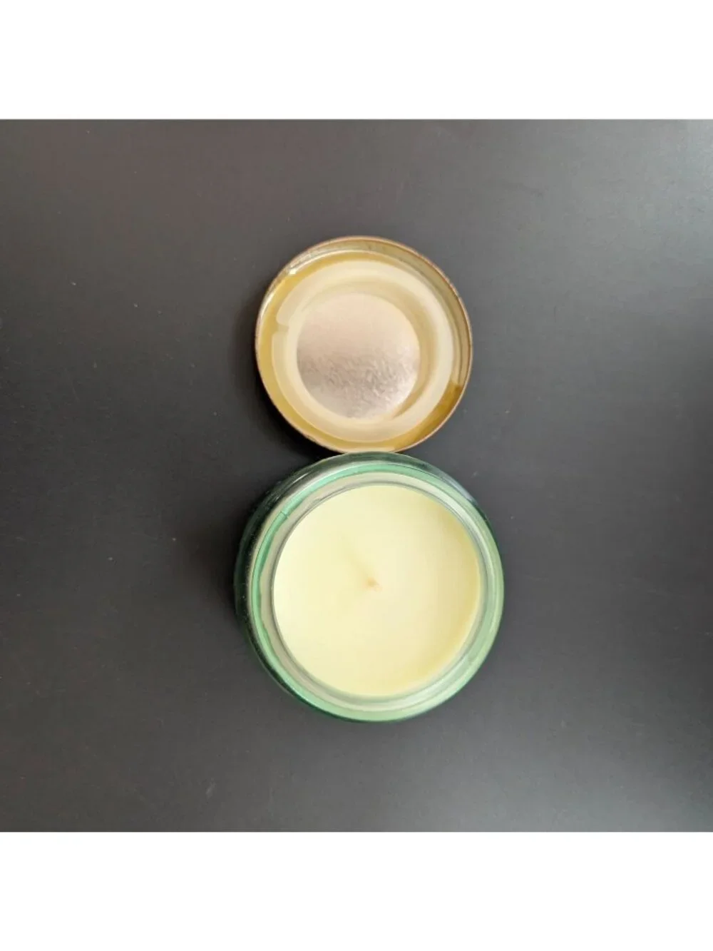 Walk Amongst The Wild Rainforest Scent Candle Green Pressed Glass Jar Gold Lid